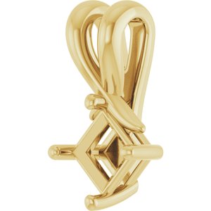 14K Yellow Gold 4 mm Square Pendant Mounting – image 4