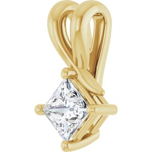 14K Yellow Gold 4 mm Square Pendant Mounting – image 3