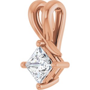 10K Rose Gold 4 mm Square Pendant Mounting – image 3