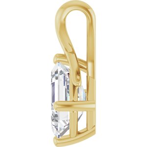 14K Yellow Gold 8.5x6.5 mm Emerald Pendant Mounting – image 5