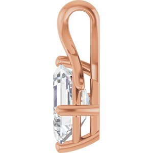 10K Rose Gold 8.5x6.5 mm Emerald Pendant Mounting – image 5