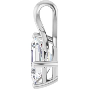 Continuum Sterling Silver 8.5x6.5 mm Emerald Pendant Mounting – image 5