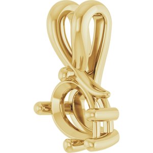 18K Yellow Gold 7x5 mm Pear Pendant Mounting – image 4