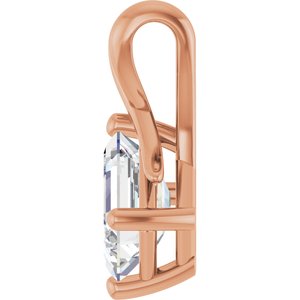 18K Rose Gold 7.5x5.5 mm Emerald Pendant Mounting – image 5