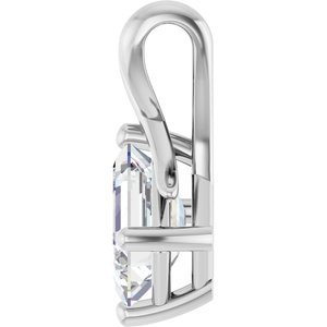 14K X1 White Gold 7.5x5.5 mm Emerald Pendant Mounting – image 5