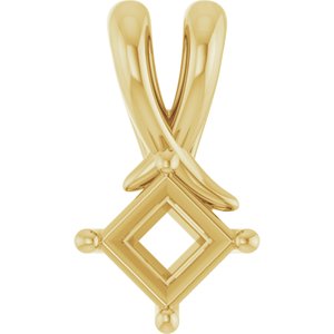 10K Yellow Gold 4 mm Square Pendant Mounting – image 2