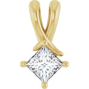 14K Yellow Gold 4 mm Square Pendant Mounting