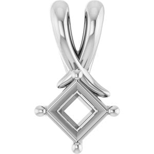 Platinum 4 mm Square Pendant Mounting – image 2