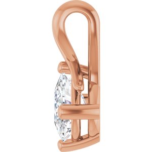 10K Rose Gold 7.5x5.5 mm Elongated Cushion Pendant Mounting – image 5