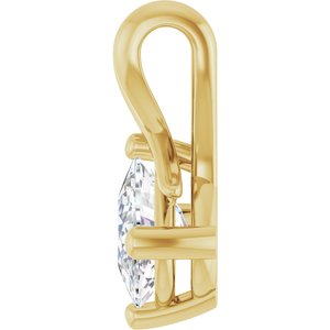 14K Yellow Gold 7.5x5.5 mm Elongated Cushion Pendant Mounting – image 5