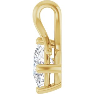 18K Yellow Gold 8x6 mm Elongated Cushion Pendant Mounting – image 5