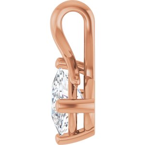 14K Rose Gold 8x6 mm Elongated Cushion Pendant Mounting – image 5