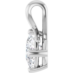 10K White Gold 8x6 mm Elongated Cushion Pendant Mounting – image 5