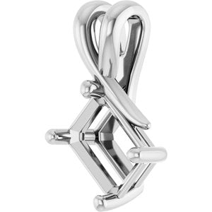 Sterling Silver 7.5x5.5 mm Emerald Pendant Mounting – image 4