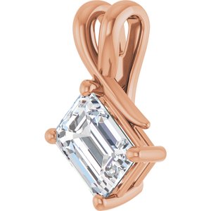 18K Rose Gold 7.5x5.5 mm Emerald Pendant Mounting – image 3