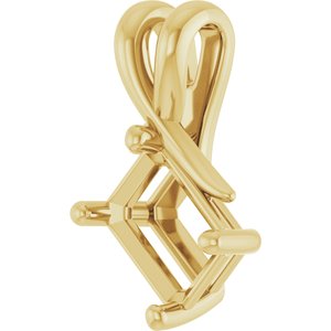 18K Yellow Gold 7.5x5.5 mm Emerald Pendant Mounting – image 4