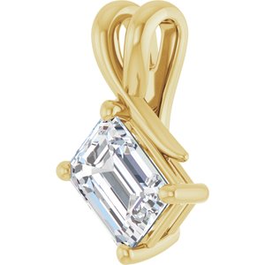 18K Yellow Gold 7.5x5.5 mm Emerald Pendant Mounting – image 3