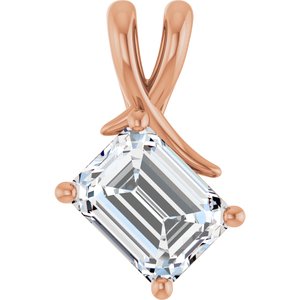 18K Rose Gold 8.5x6.5 mm Emerald Pendant Mounting