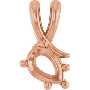 18K Rose Gold 7x5 mm Pear Pendant Mounting – image 2