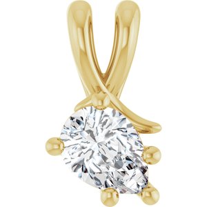 10K Yellow Gold 7x5 mm Pear Pendant Mounting