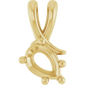 10K Yellow Gold 7x5 mm Pear Pendant Mounting – image 2