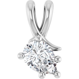 18K White Gold 7x5 mm Pear Pendant Mounting