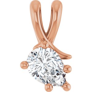 18K Rose Gold 7x5 mm Pear Pendant Mounting