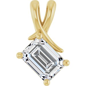 18K Yellow Gold 7.5x5.5 mm Emerald Pendant Mounting