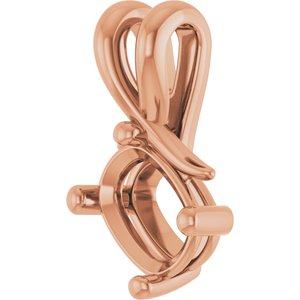 18K Rose Gold 7.5x5.5 mm Elongated Cushion Pendant Mounting – image 4