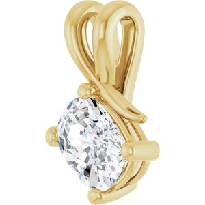 14K Yellow Gold 7.5x5.5 mm Elongated Cushion Pendant Mounting – image 3