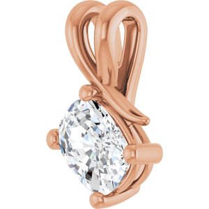 10K Rose Gold 7.5x5.5 mm Elongated Cushion Pendant Mounting – image 3