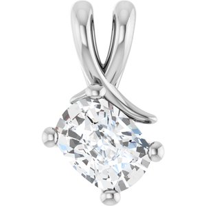 Sterling Silver 7.5x5.5 mm Elongated Cushion Pendant Mounting