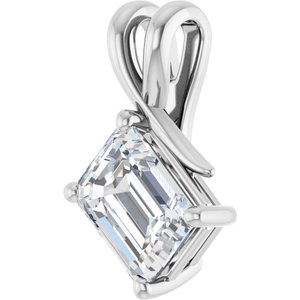 18K White Gold 8.5x6.5 mm Emerald Pendant Mounting – image 3
