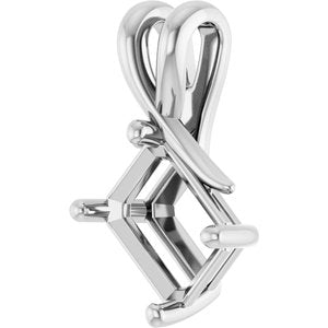 18K White Gold 8.5x6.5 mm Emerald Pendant Mounting – image 4