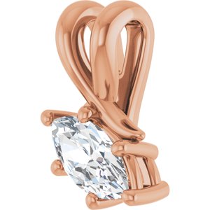 14K Rose Gold 7x3.5 mm Marquise Pendant Mounting – image 3