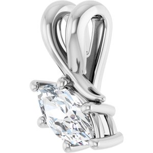 18K White Gold 7x3.5 mm Marquise Pendant Mounting – image 3