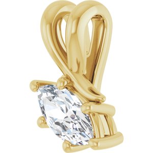 14K Yellow Gold 7x3.5 mm Marquise Pendant Mounting – image 3