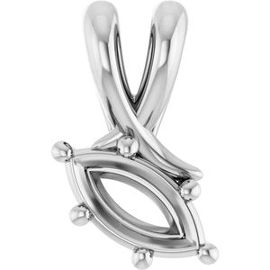 Platinum 7x3.5 mm Marquise Pendant Mounting – image 2