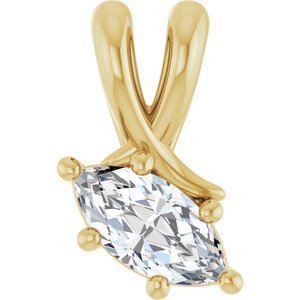 14K Yellow Gold 7x3.5 mm Marquise Pendant Mounting