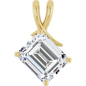 14K Yellow Gold 12x10 mm Emerald Pendant Mounting