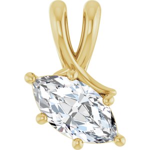 18K Yellow Gold 9.5x5 mm Marquise Pendant Mounting
