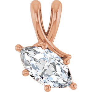 18K Rose Gold 9.5x5 mm Marquise Pendant Mounting