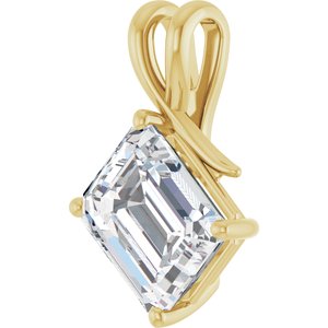 18K Yellow Gold 12x10 mm Emerald Pendant Mounting – image 3