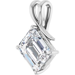 14K X1 White Gold 12x10 mm Emerald Pendant Mounting – image 3