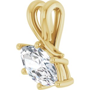 10K Yellow Gold 9.5x5 mm Marquise Pendant Mounting – image 3