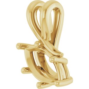 10K Yellow Gold 9.5x5 mm Marquise Pendant Mounting – image 4
