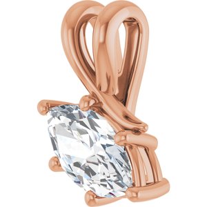 10K Rose Gold 9.5x5 mm Marquise Pendant Mounting – image 3
