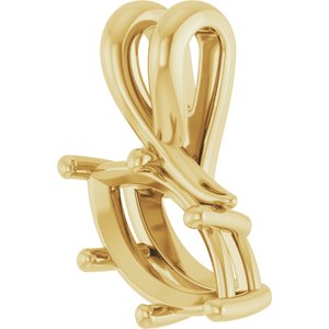 10K Yellow Gold 10.5x5.5 mm Marquise Pendant Mounting – image 4