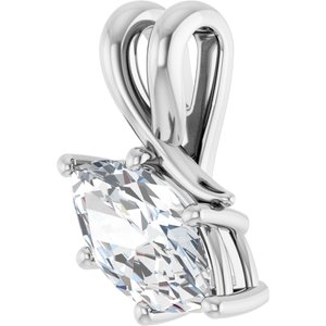 Sterling Silver 10.5x5.5 mm Marquise Pendant Mounting – image 3