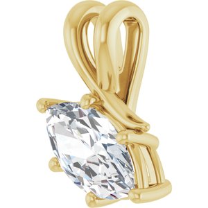 10K Yellow Gold 10.5x5.5 mm Marquise Pendant Mounting – image 3